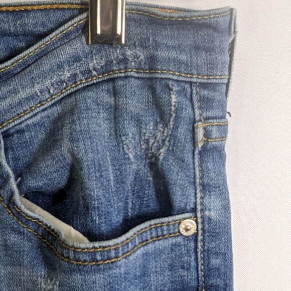 JB Just Black Jeans Womens 29 Light Wash Distressed Whiskered Straight Denim - Picture 6 of 15